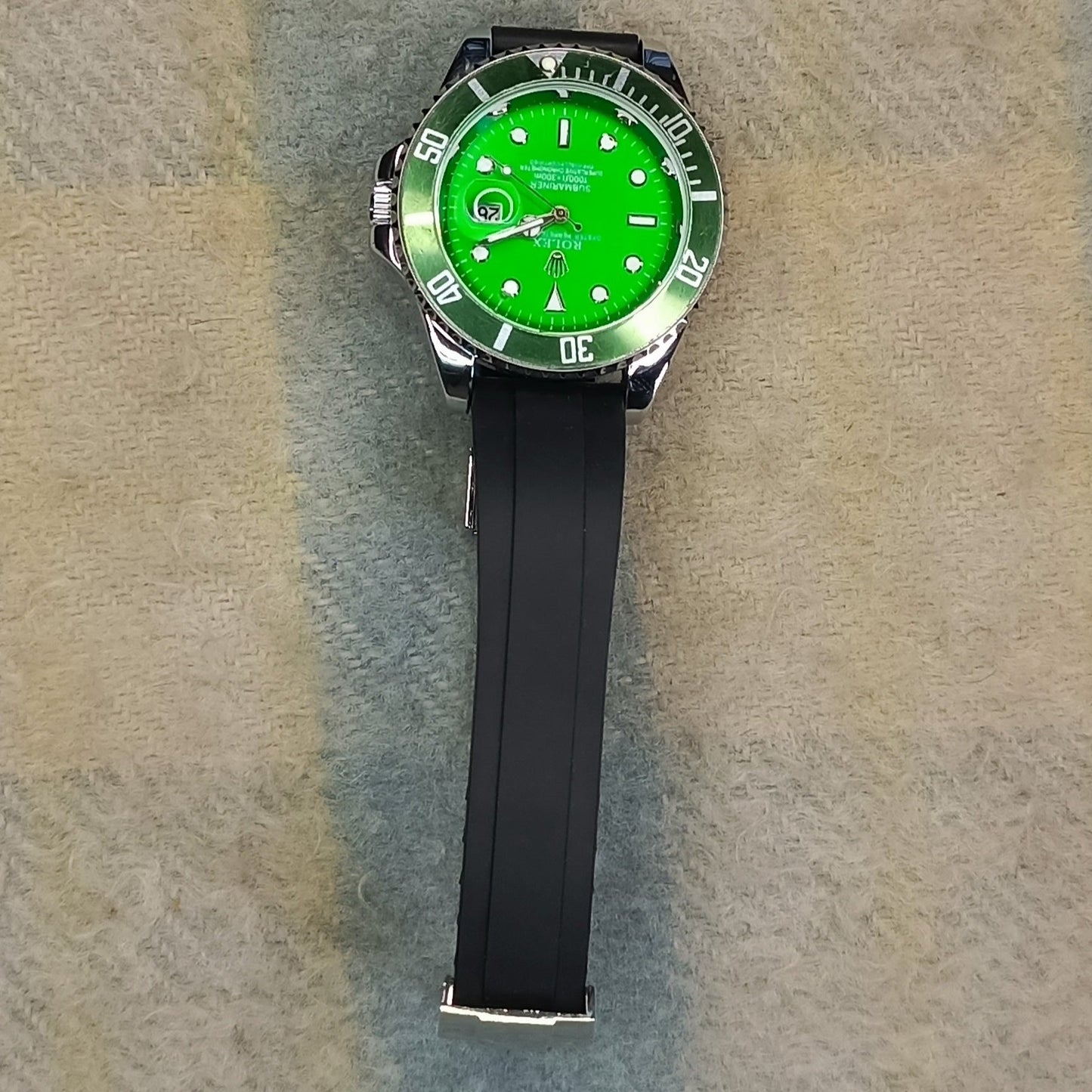 RLX Submariner - Green with Black Rubber Strap |Original Box |