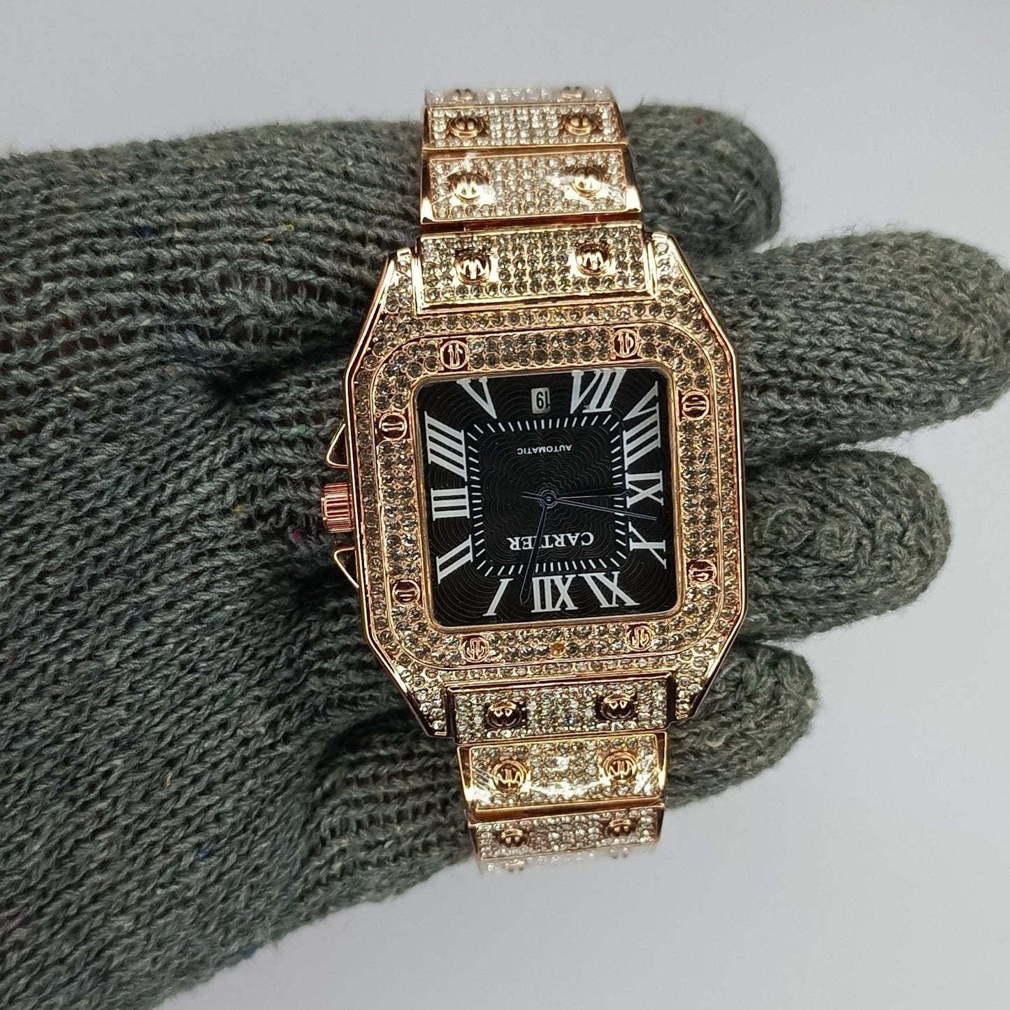 Cartier Stone Watch | Rose Gold | Black Dial