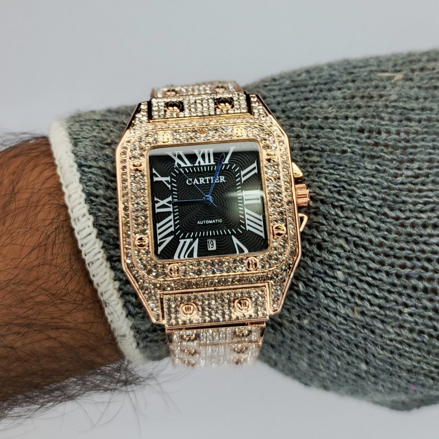 Cartier Stone Watch | Rose Gold | Black Dial