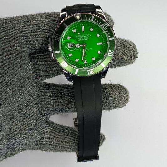 RLX Submariner - Green with Black Rubber Strap |Original Box |